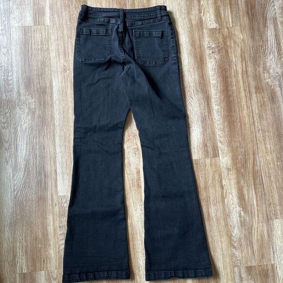 ModCloth‎ Black Mariner Flare Jeans Womens 4 Black High Waisted *flaw - Picture 5 of 11